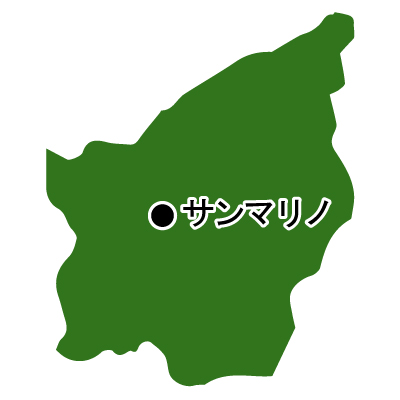 サンマリノ共和国無料フリーイラスト｜首都名(緑)